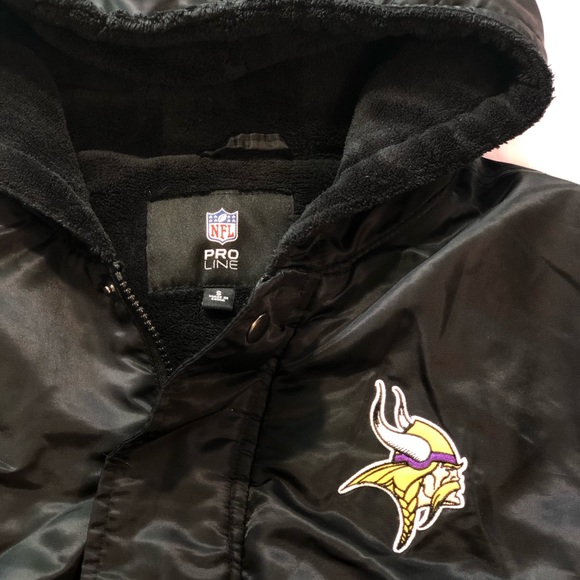 NFL MINNESOTA VIKINGS HOODIE BOMBER JACKET SIZE S - Picture 4 of 8